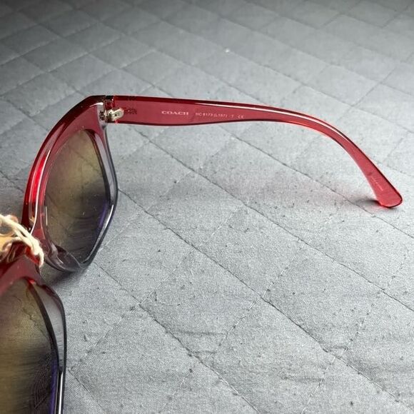 Coach HC8173 53913J Red Blue Crystal Gradient Sunglasses Women Designer